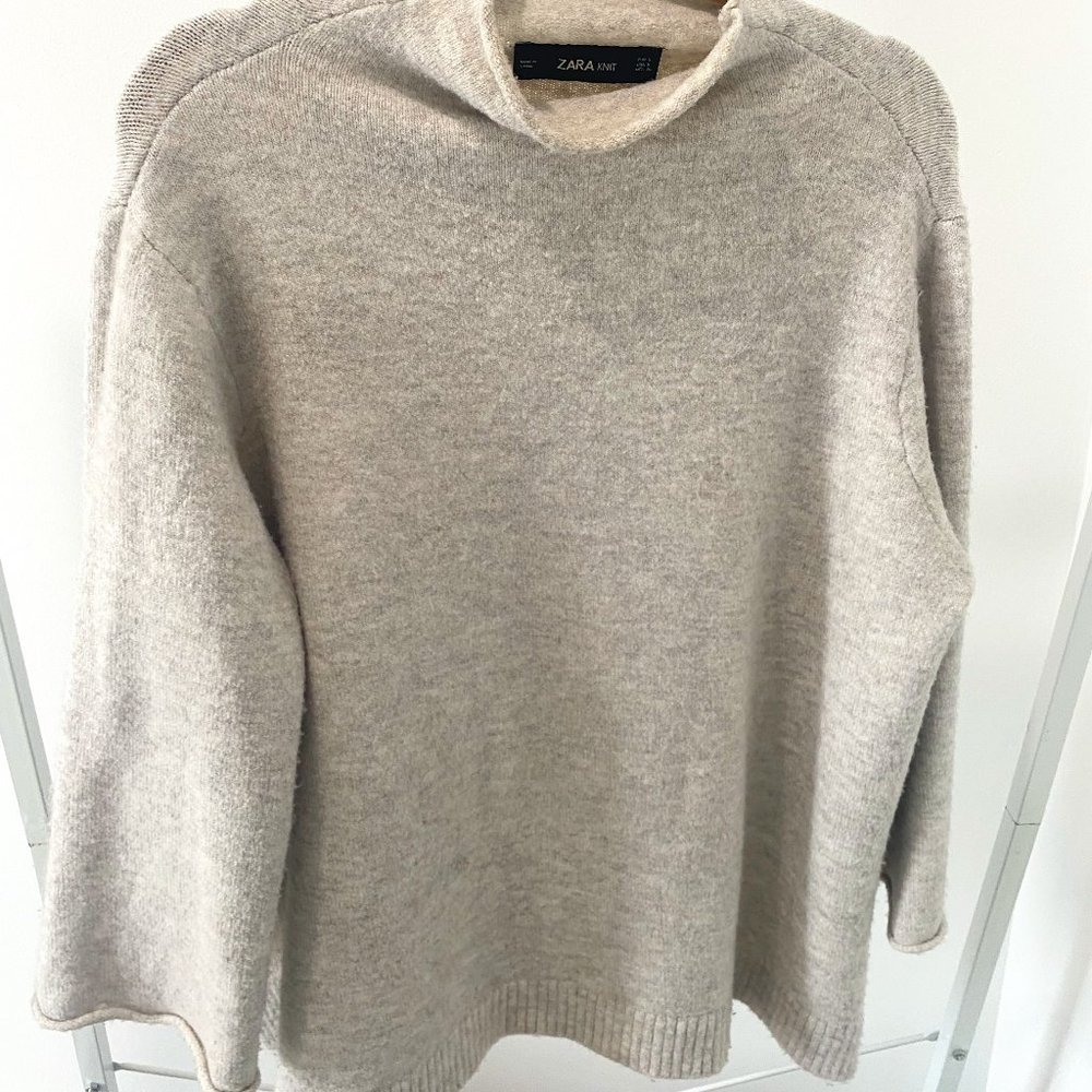 Zara Knit Oversized Turtleneck Sweater